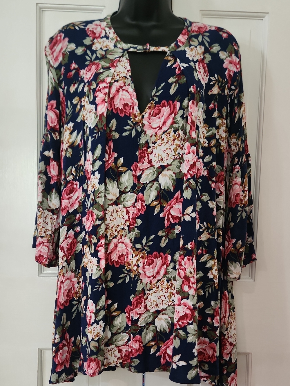 Floral Women's Dress - Blue and Pink - Size: Medium - Brand: UMGEE